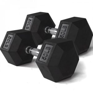 Mancuernas hexagonales de caucho 50 lbs