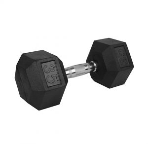 Mancuernas hexagonales de caucho 35 lbs